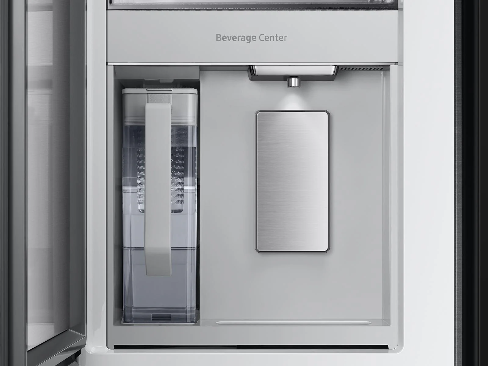SAMSUNG RF29BB89008M Bespoke 4-Door French Door Refrigerator (29 cu. ft.) - with Top Left and Family Hub™ Panel in Charcoal Glass - and Matte Black Steel Middle and Bottom Door Panels in Stainless Steel - Image 14