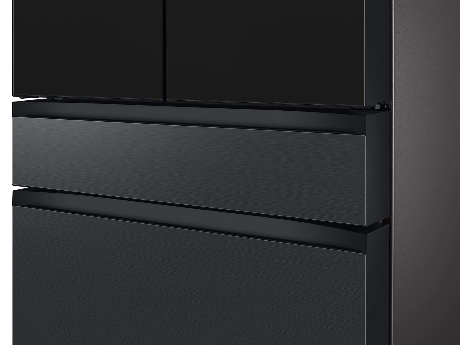 SAMSUNG RF29BB89008M Bespoke 4-Door French Door Refrigerator (29 cu. ft.) - with Top Left and Family Hub™ Panel in Charcoal Glass - and Matte Black Steel Middle and Bottom Door Panels in Stainless Steel - Image 15