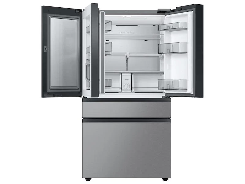 SAMSUNG RF29BB8900QK Bespoke 4-Door French Door Refrigerator (29 cu. ft.) - in Charcoal Glass Top and Family Hub™ Panels with in Stainless Steel Middle and Bottom Panels Black On Stainless - Image 10
