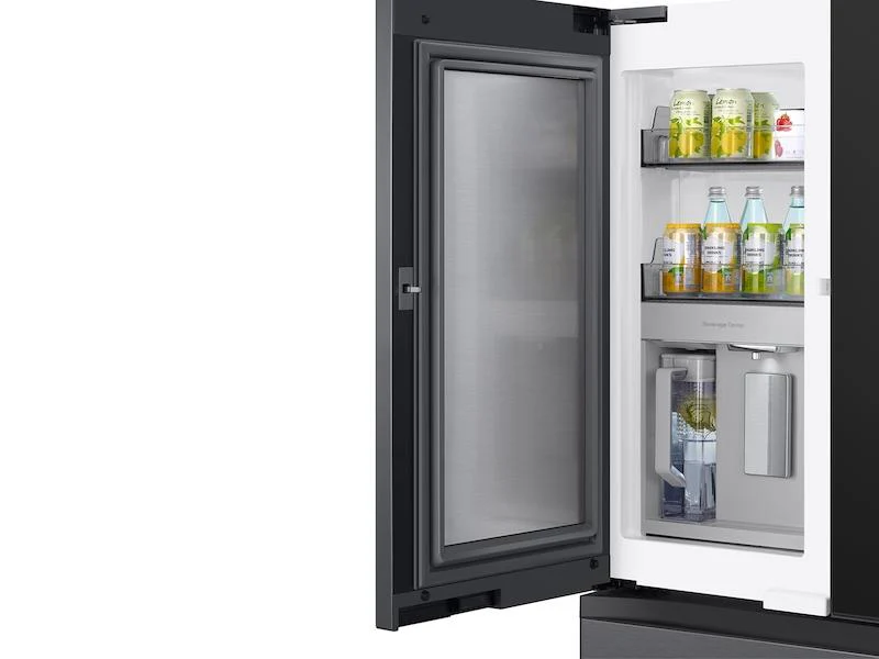 SAMSUNG RF29BB8900QK Bespoke 4-Door French Door Refrigerator (29 cu. ft.) - in Charcoal Glass Top and Family Hub™ Panels with in Stainless Steel Middle and Bottom Panels Black On Stainless - Image 5