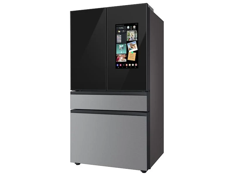 SAMSUNG RF29BB8900QK Bespoke 4-Door French Door Refrigerator (29 cu. ft.) - in Charcoal Glass Top and Family Hub™ Panels with in Stainless Steel Middle and Bottom Panels Black On Stainless - Image 8