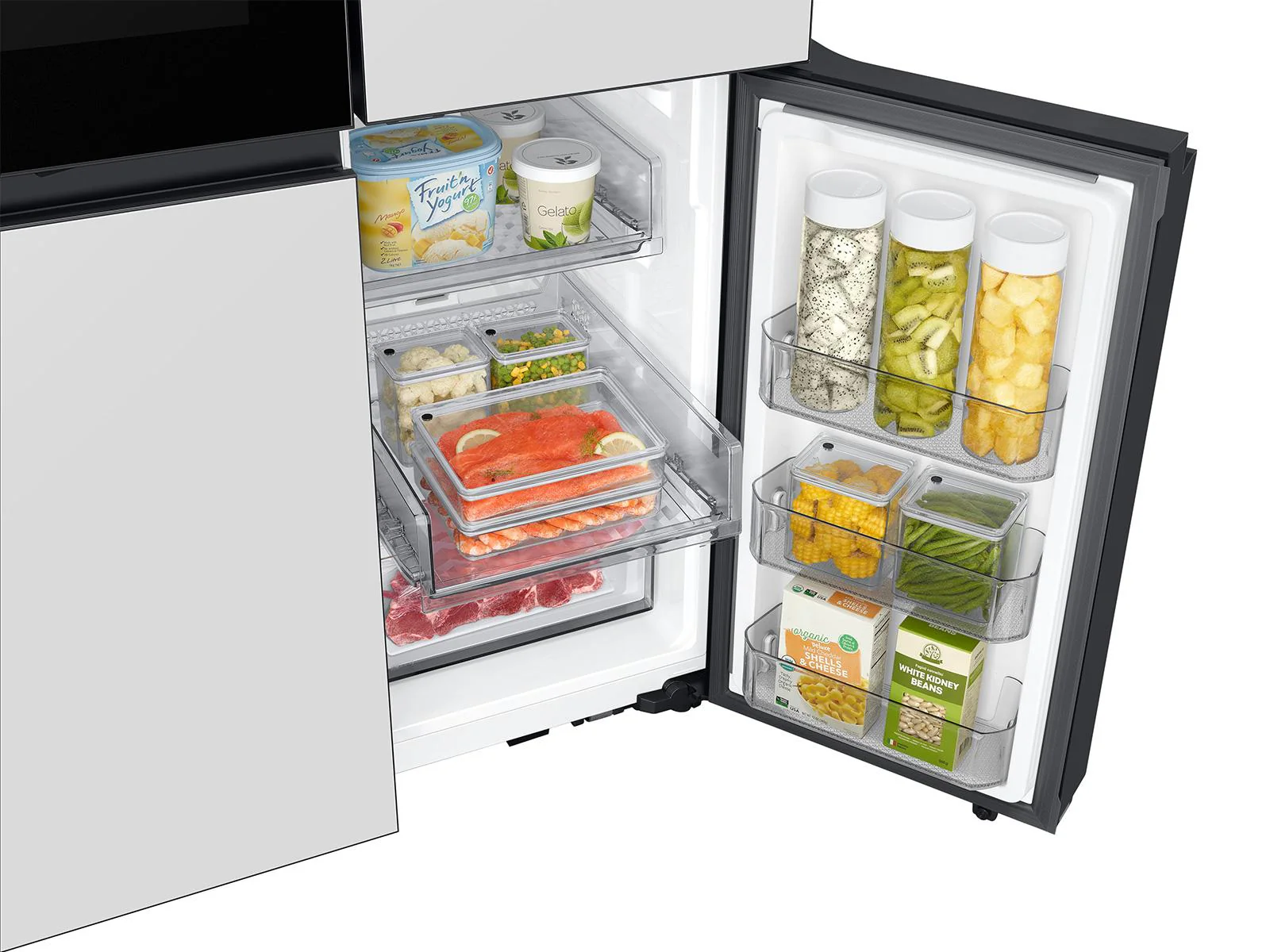 SAMSUNG RF29DB970012 Bespoke 4-Door Flex™ Refrigerator (29 cu. ft.) with Beverage Zone™ and Auto Open Door in White Glass White - Image 14