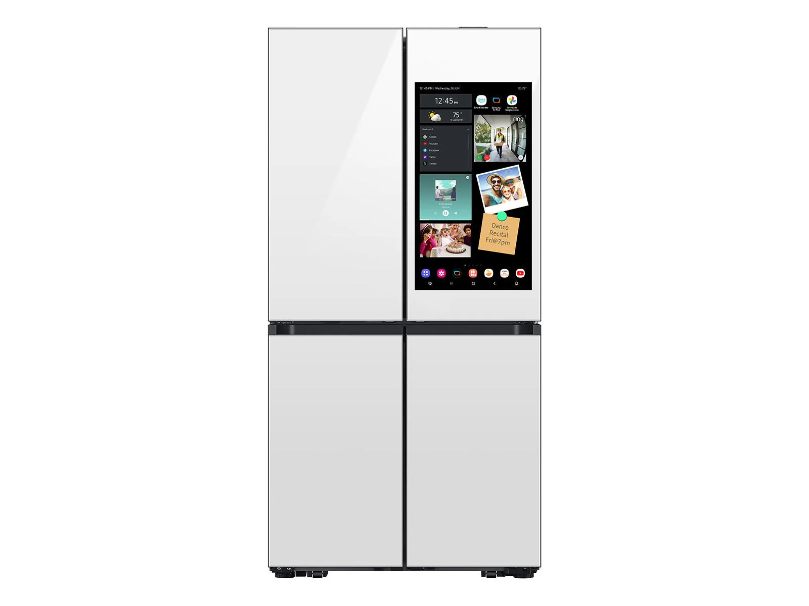 SAMSUNG RF29DB990012 Bespoke 4-Door Flex™ Refrigerator (29 cu. ft.) with AI Family Hub+™ and AI Vision Inside™ in White Glass White