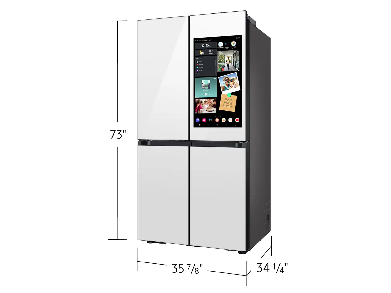 SAMSUNG RF29DB990012 Bespoke 4-Door Flex™ Refrigerator (29 cu. ft.) with AI Family Hub+™ and AI Vision Inside™ in White Glass White - Image 4