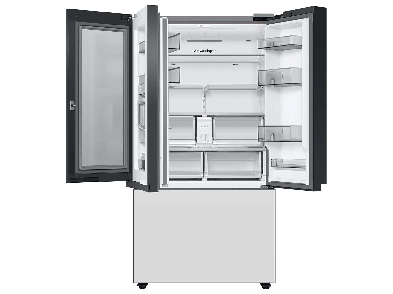 SAMSUNG RF30BB660012 Bespoke 3-Door French Door Refrigerator (30 cu. ft.) with Beverage Center™ in White Glass White - Image 12