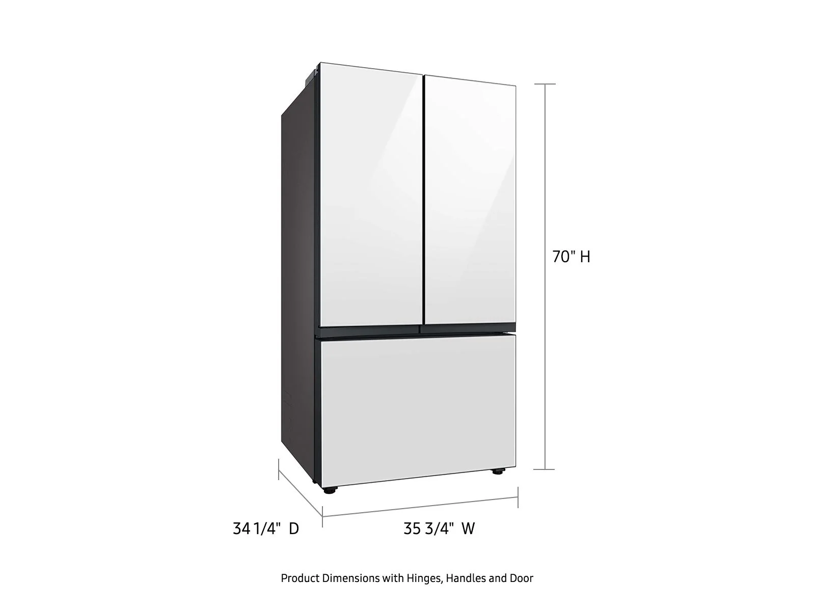SAMSUNG RF30BB660012 Bespoke 3-Door French Door Refrigerator (30 cu. ft.) with Beverage Center™ in White Glass White - Image 4