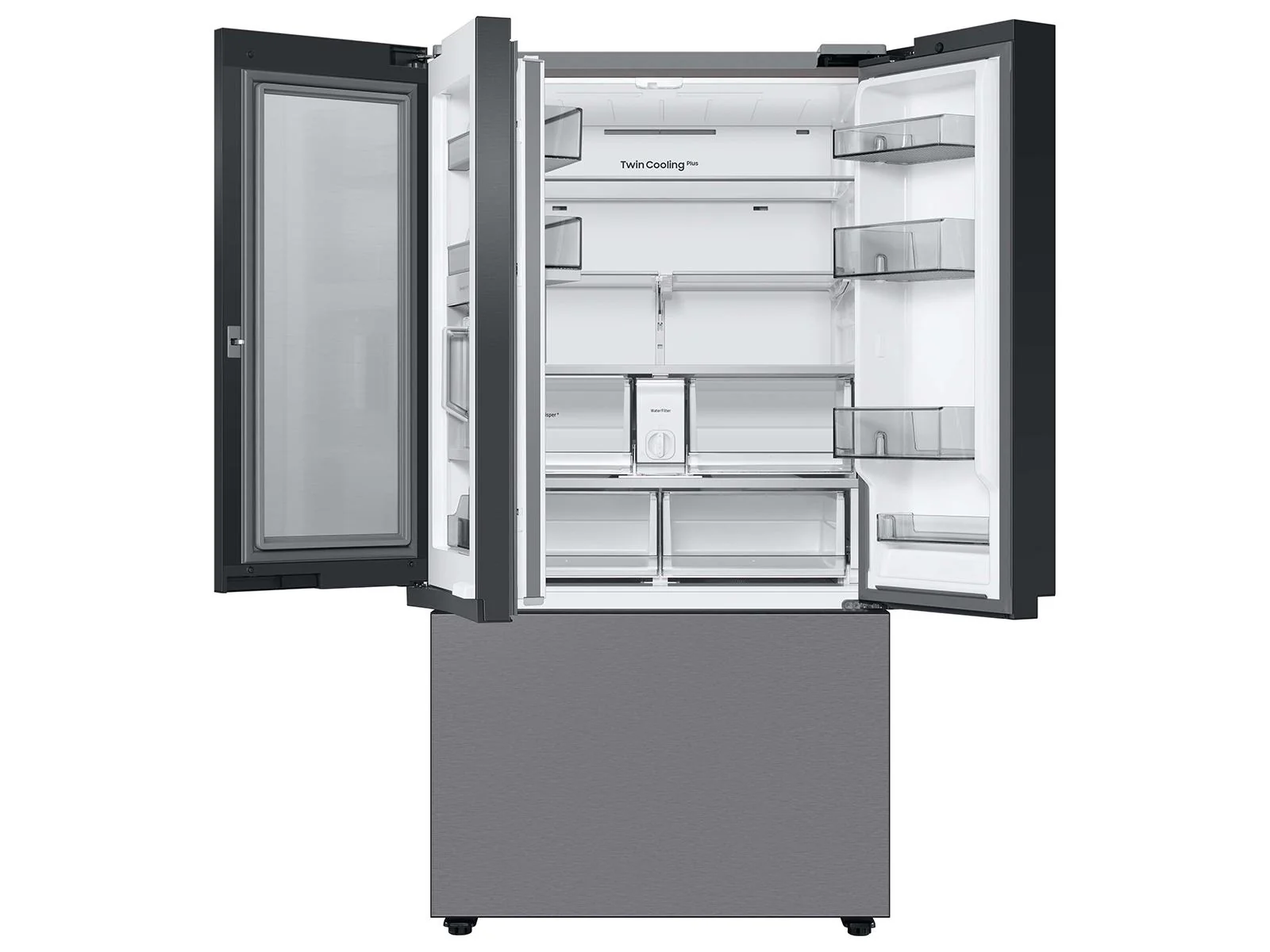 SAMSUNG RF30BB6600QL Bespoke 3-Door French Door Refrigerator (30 cu. ft.) with Beverage Center™ in Stainless Steel - Image 12