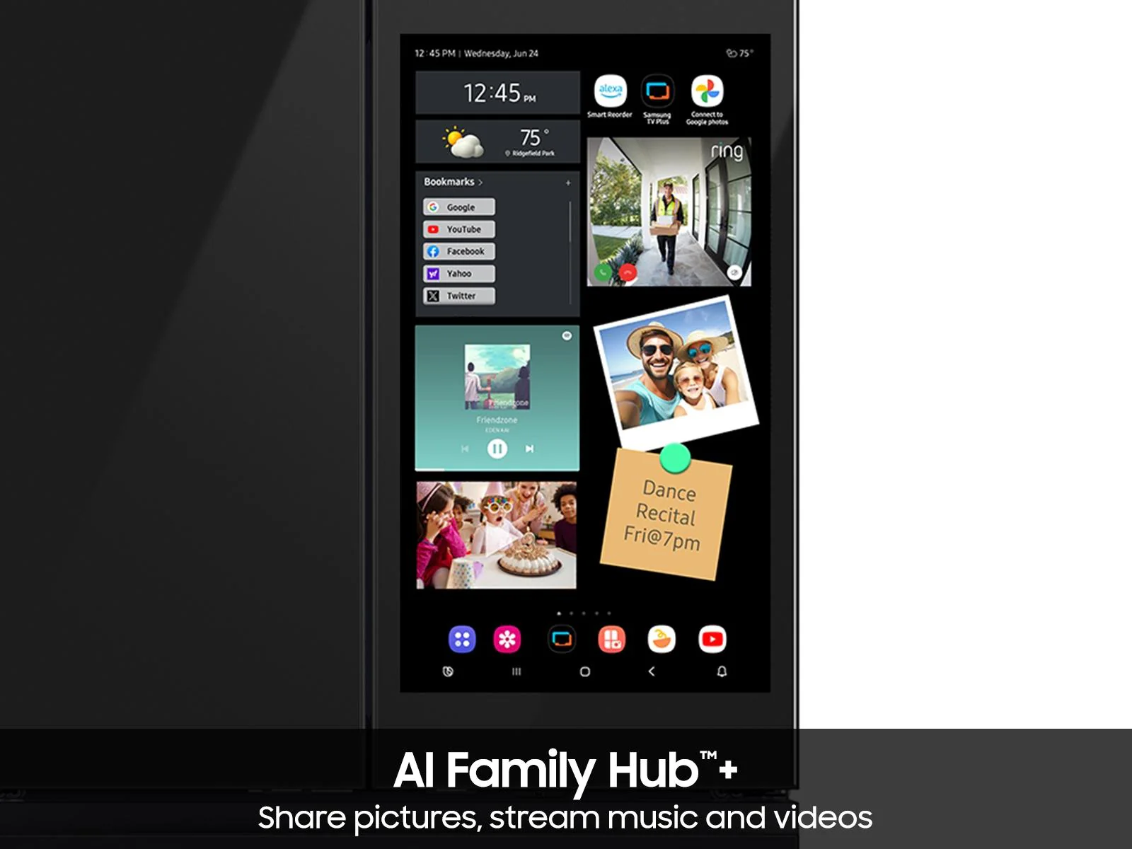 SAMSUNG RF90F23AECE Bespoke 23 cu. ft. Counter Depth 4-Door French Door Refrigerator with AI Family Hub™+ AI Vision Inside™ in Charcoal Glass and Black/Charcoal Black - Image 8
