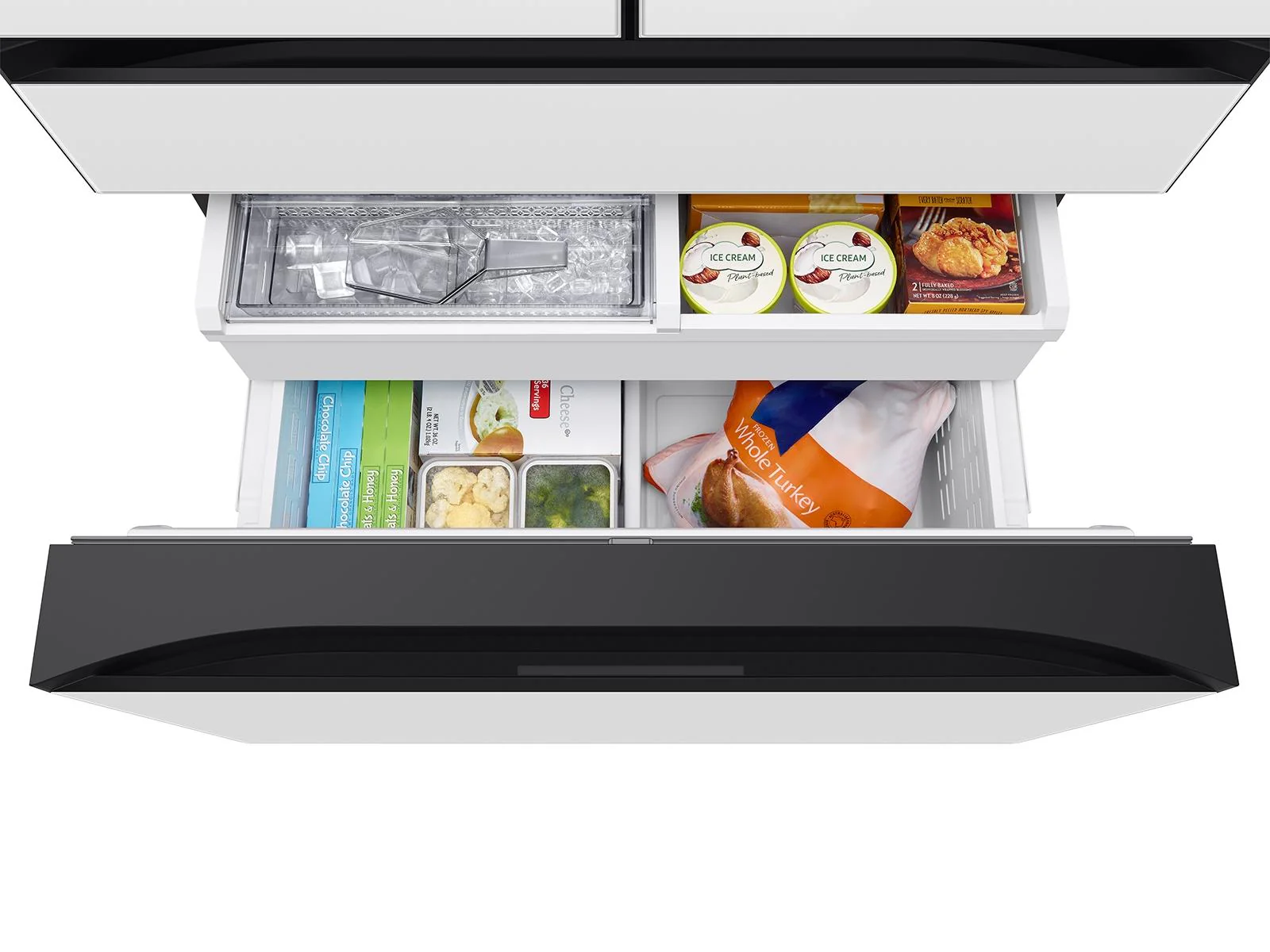 SAMSUNG RF90F23AEW Bespoke 23 cu. ft. Counter Depth 4-Door French Door Refrigerator with AI Family Hub™+ AI Vision Inside™ in White Glass White - Image 16