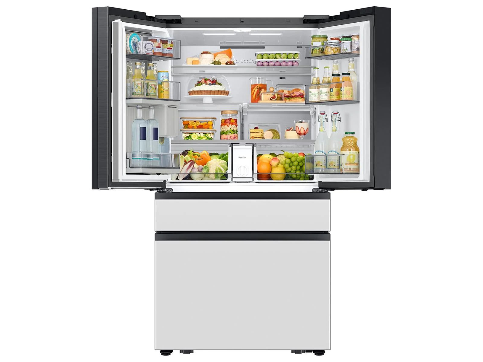 SAMSUNG RF90F23AEW Bespoke 23 cu. ft. Counter Depth 4-Door French Door Refrigerator with AI Family Hub™+ AI Vision Inside™ in White Glass White - Image 17