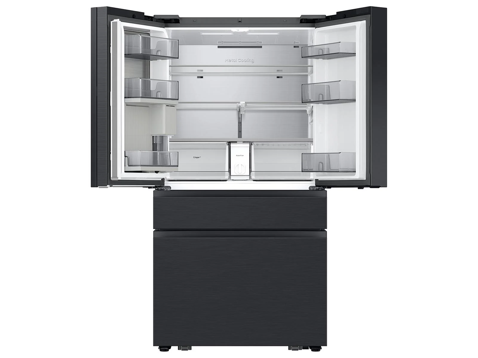 SAMSUNG RF90F29AECE Bespoke 29 cu. ft. 4-Door French Door Refrigerator with AI Family Hub™+ & AI Vision Inside™ in Charcoal Glass and Black/Charcoal Black - Image 5