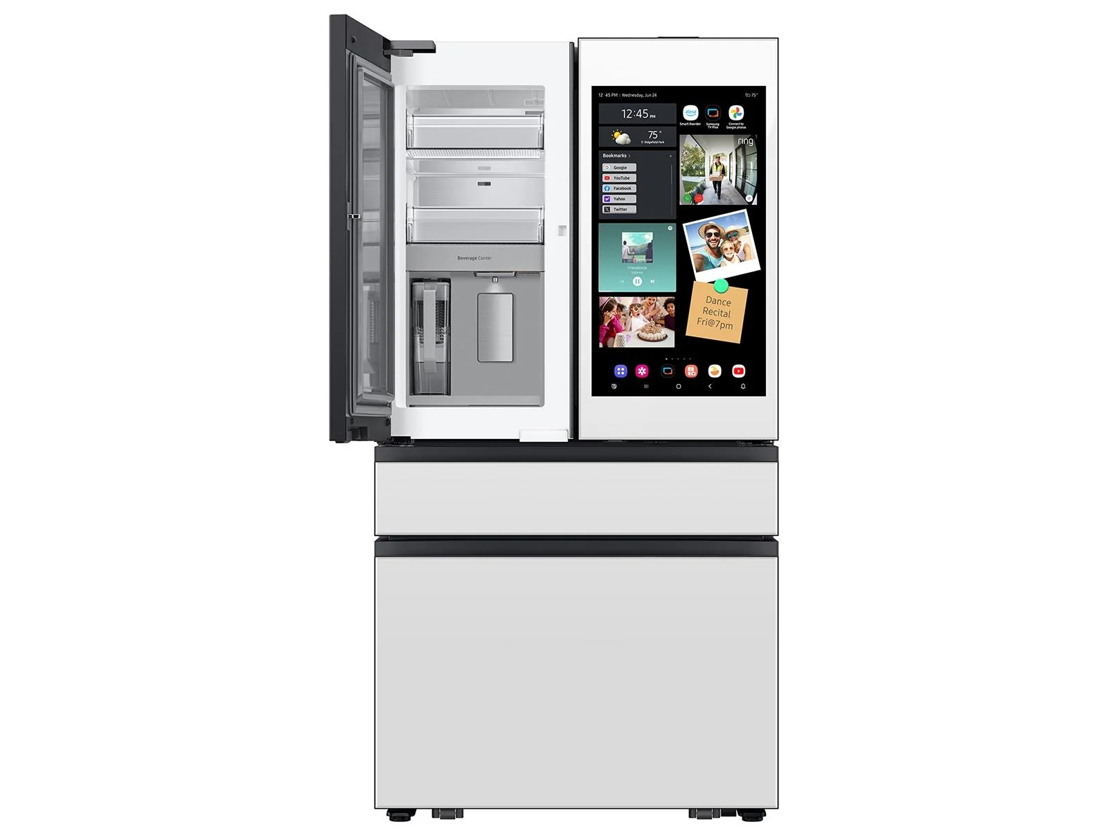 SAMSUNG RF90F29AEW Bespoke 29 cu. ft. 4-Door French Door Refrigerator with AI Family Hub™+ & AI Vision Inside™ in White Glass White - Image 13