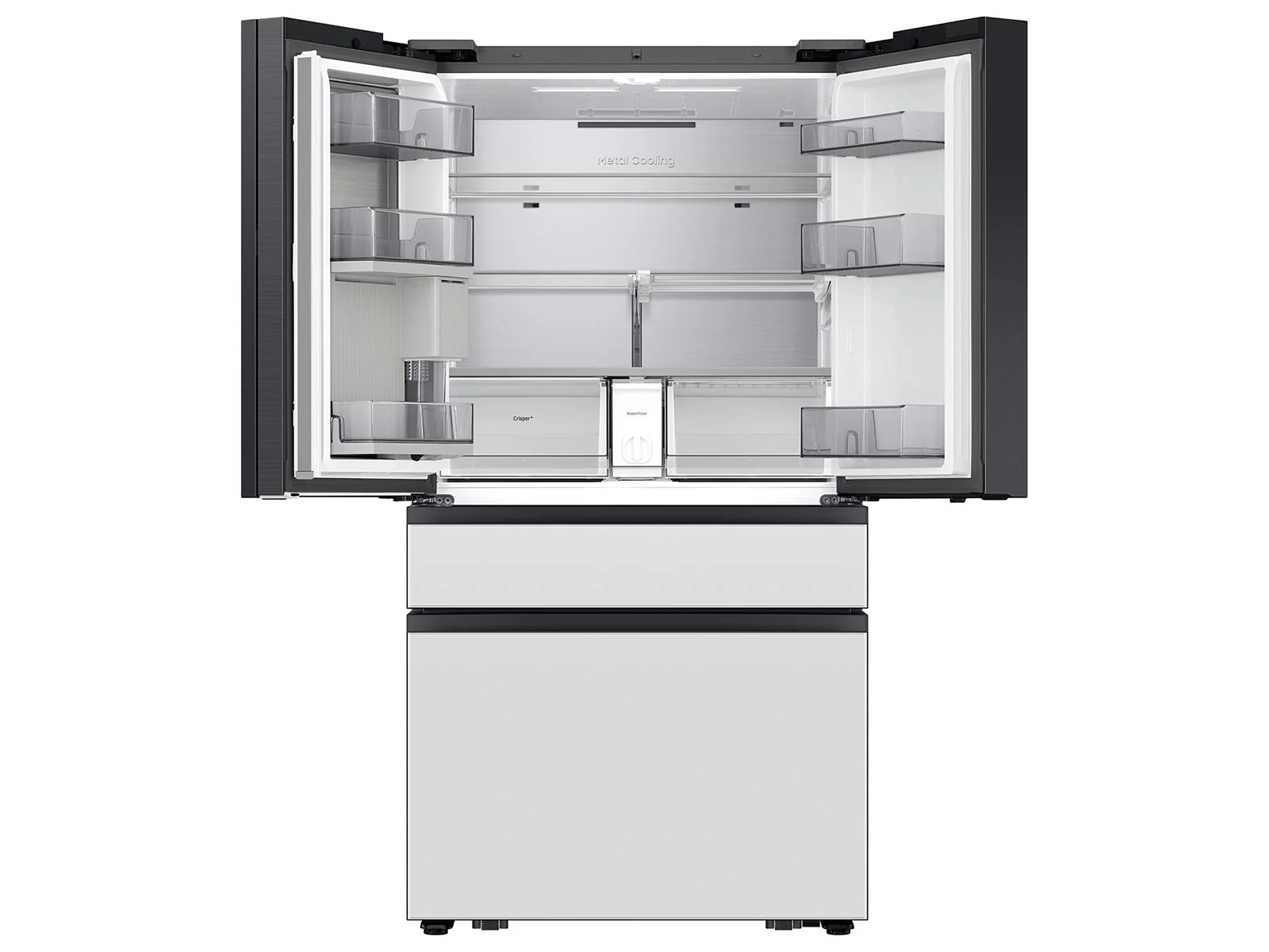 SAMSUNG RF90F29AEW Bespoke 29 cu. ft. 4-Door French Door Refrigerator with AI Family Hub™+ & AI Vision Inside™ in White Glass White - Image 5