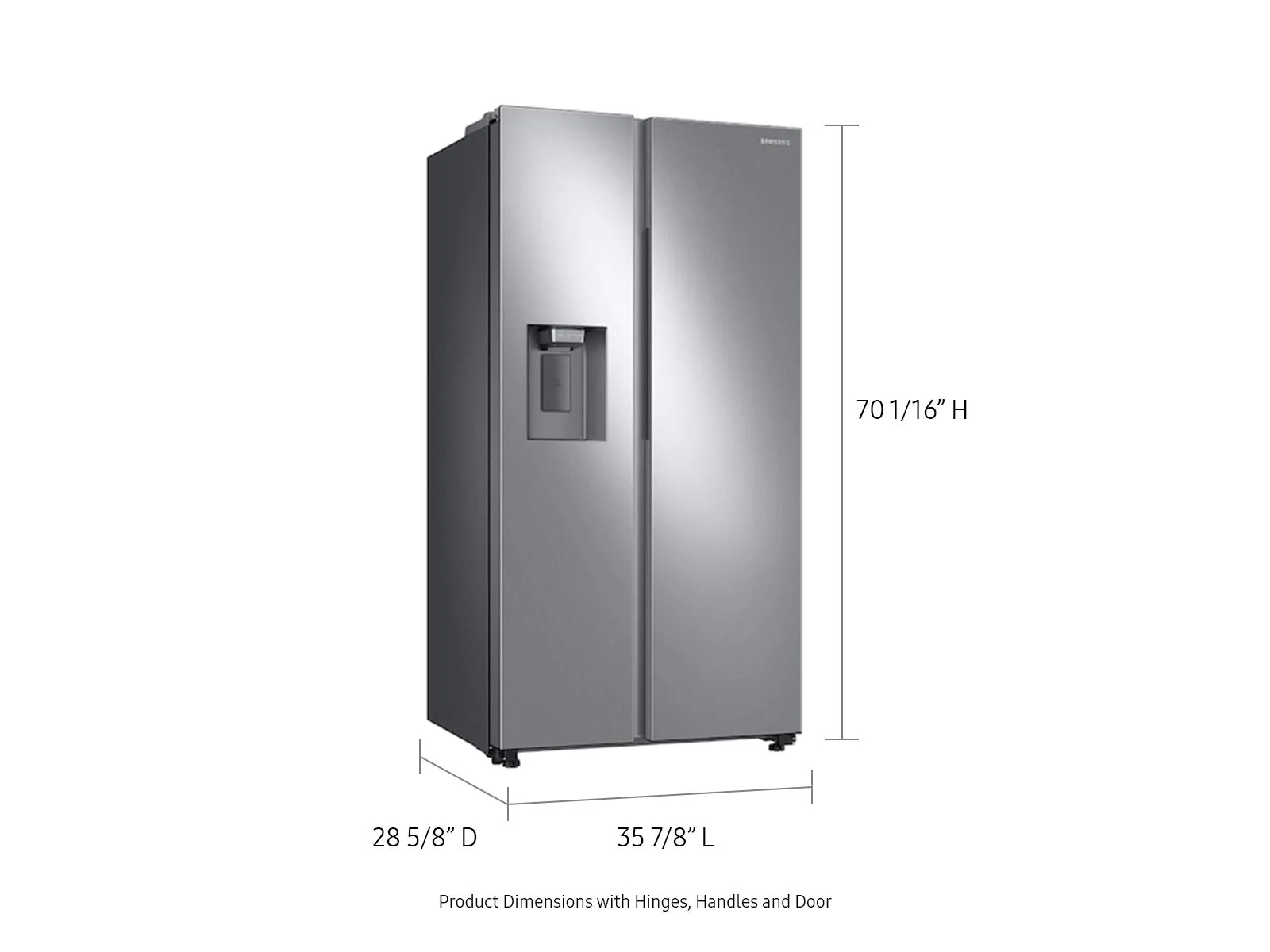 SAMSUNG RS22T5201SR 22 cu. ft. Counter Depth Side-by-Side Refrigerator in Stainless Steel Stainless - Image 3