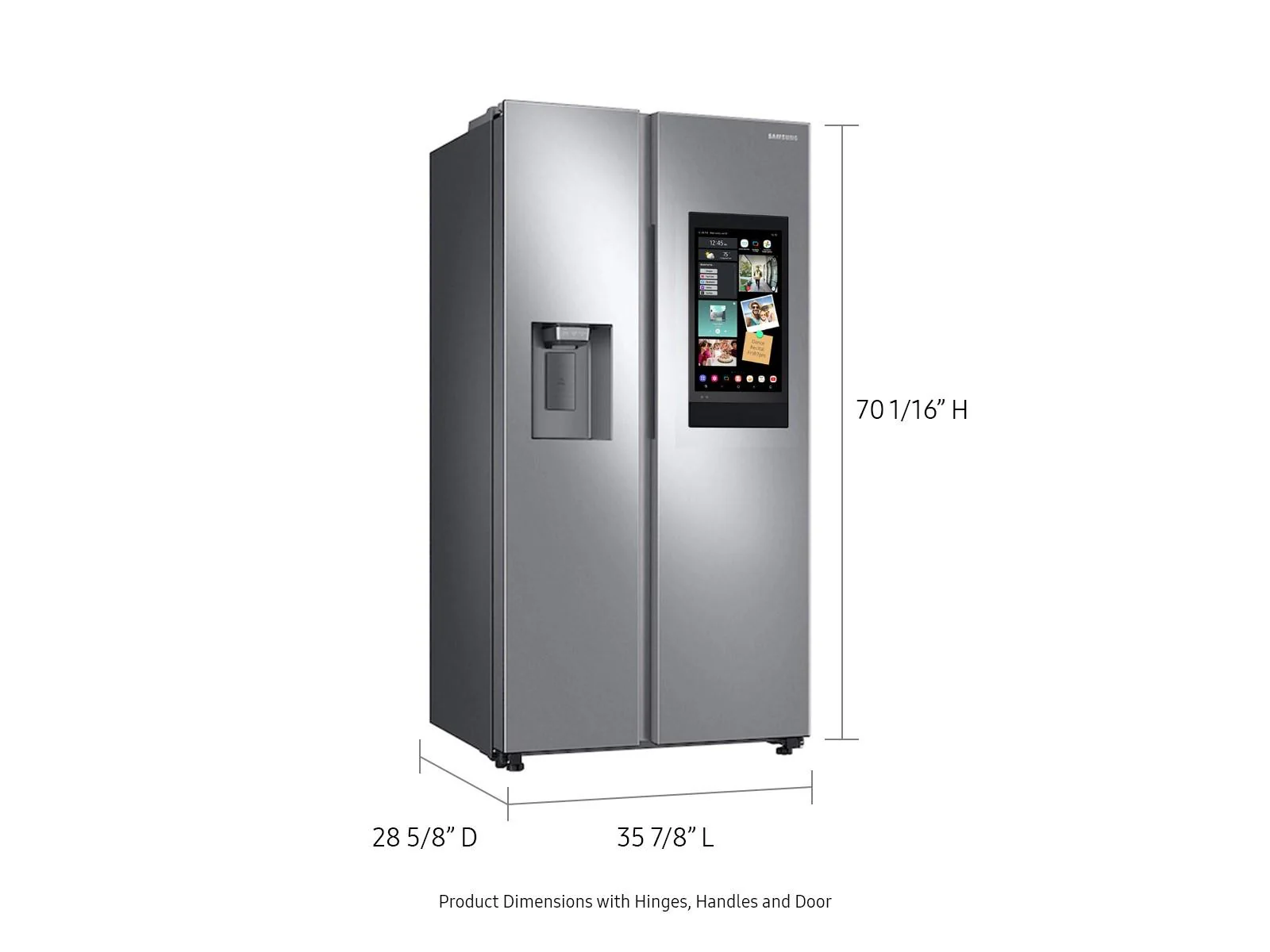 SAMSUNG RS22T5561SR 22 cu. ft. Counter Depth Side-by-Side Refrigerator with Touch Screen Family Hub™ in Stainless Steel - Image 4