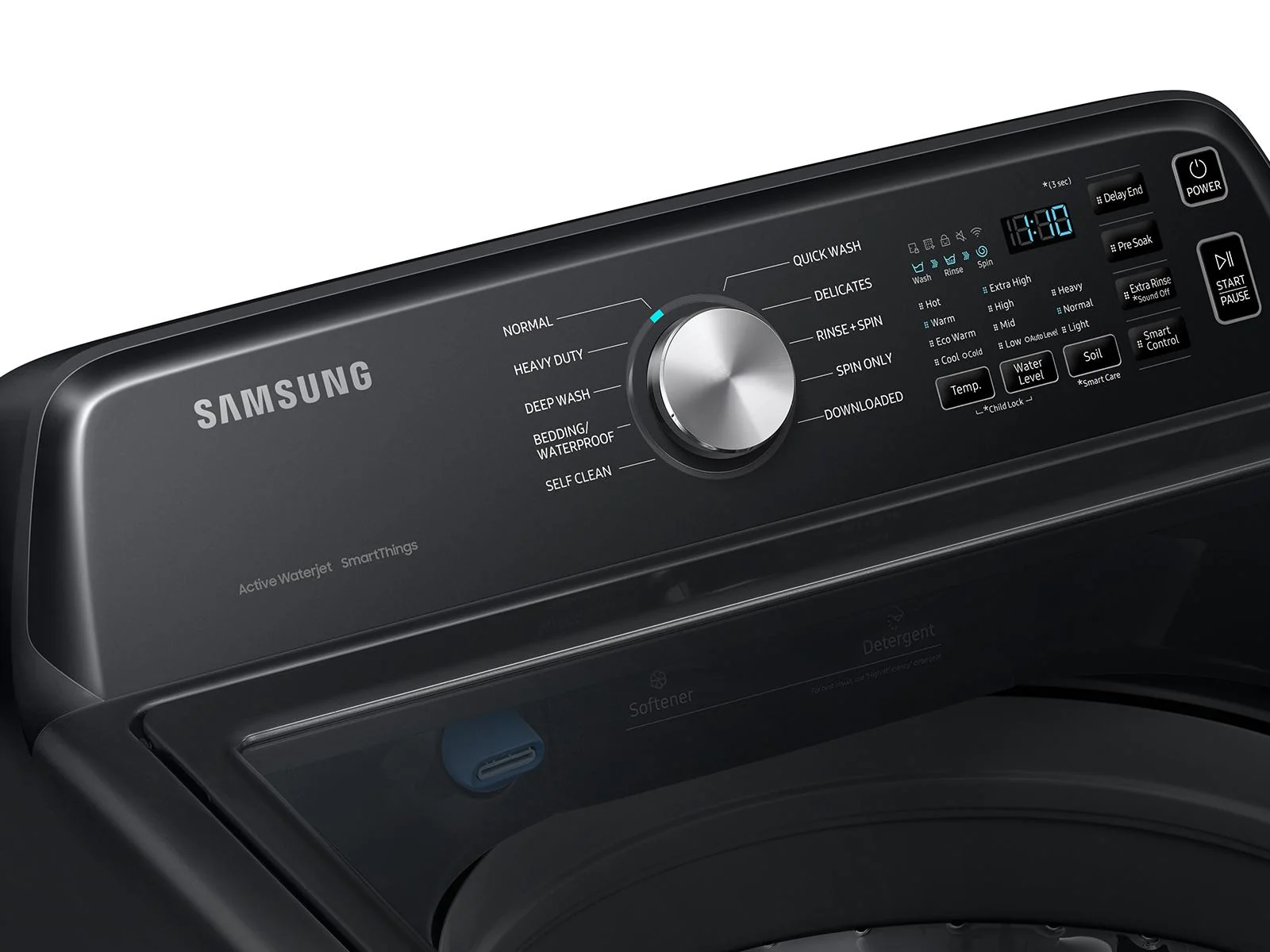 SAMSUNG WA46CG3505AV 4.6 cu. ft. Large Capacity Smart Top Load Washer with ActiveWave™ Agitator and Active WaterJet in Brushed Black - Image 13