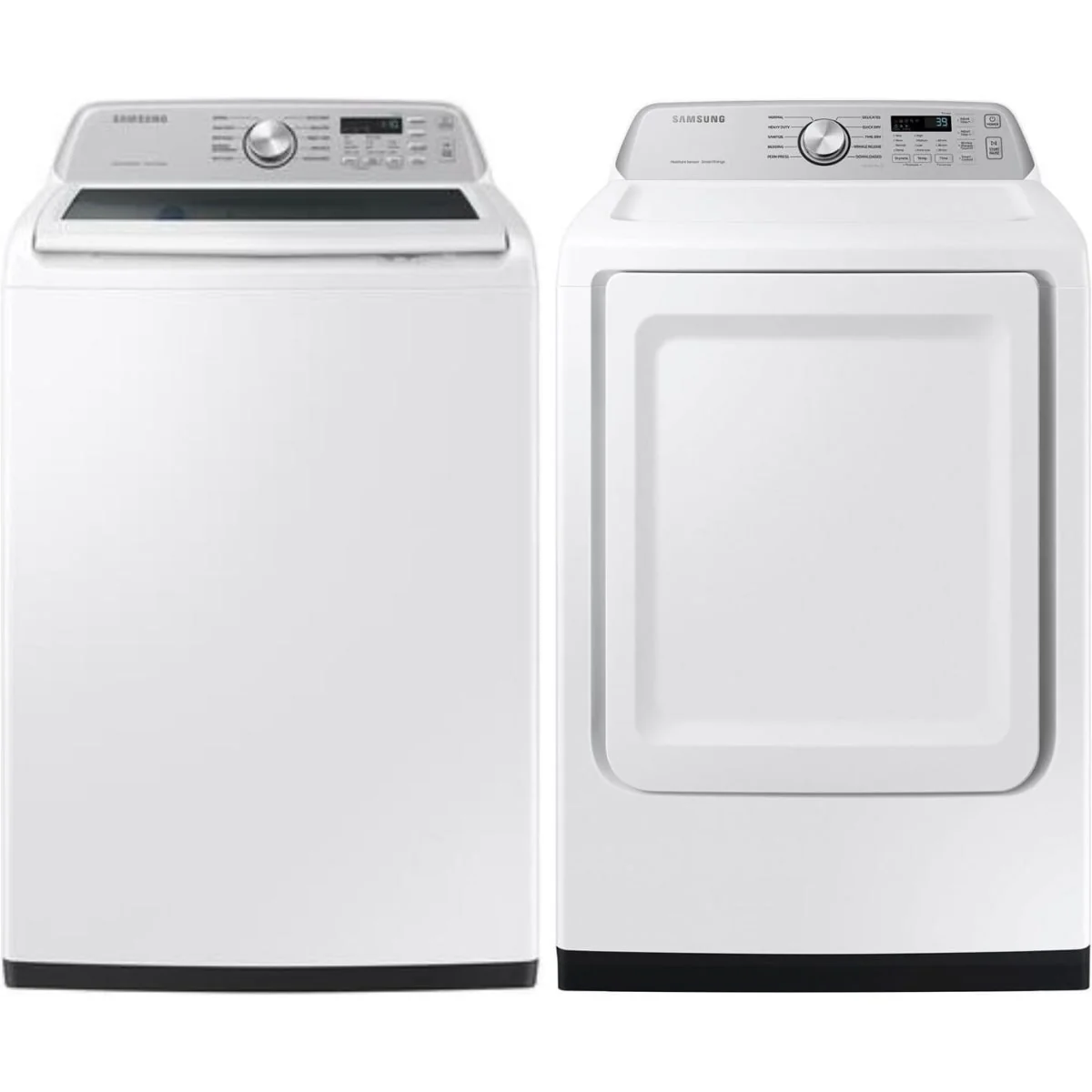 Samsung WA46CG3505AW 27 Inch Smart Top Load Washer & Samsung DVE47CG3500W 27 Inch Smart Electric Dryer