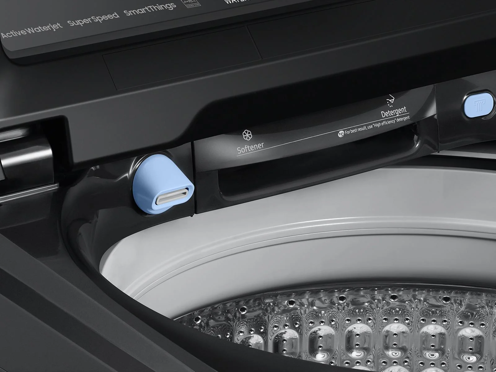 SAMSUNG WA54CG7105AV 5.4 cu. ft. Extra-Large Capacity Smart Top Load Washer with ActiveWave™ Agitator and Super Speed Wash in Brushed Black Black - Image 12