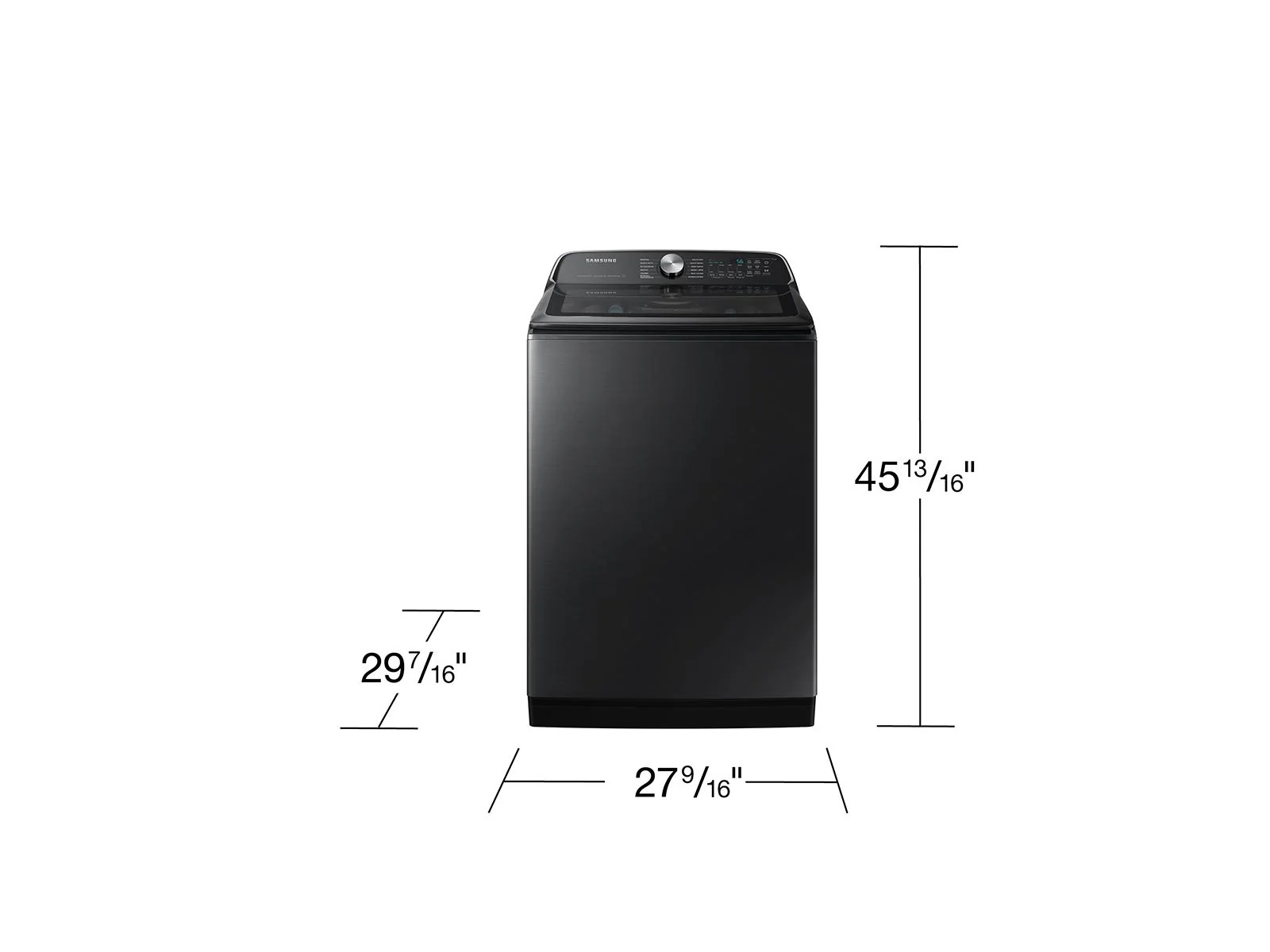 SAMSUNG WA54CG7105AV 5.4 cu. ft. Extra-Large Capacity Smart Top Load Washer with ActiveWave™ Agitator and Super Speed Wash in Brushed Black Black - Image 4