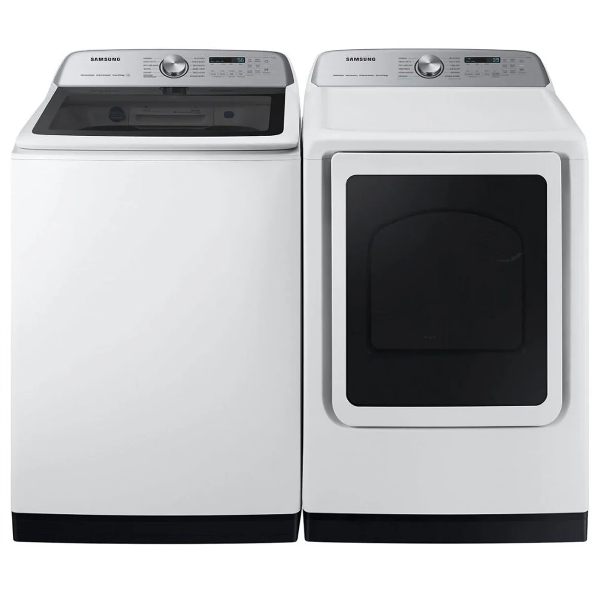 Samsung WA54CG7150AW 27 Inch Top Load Smart Washer & Samsung DVE54CG7150W 27 Inch Smart Electric Dryer