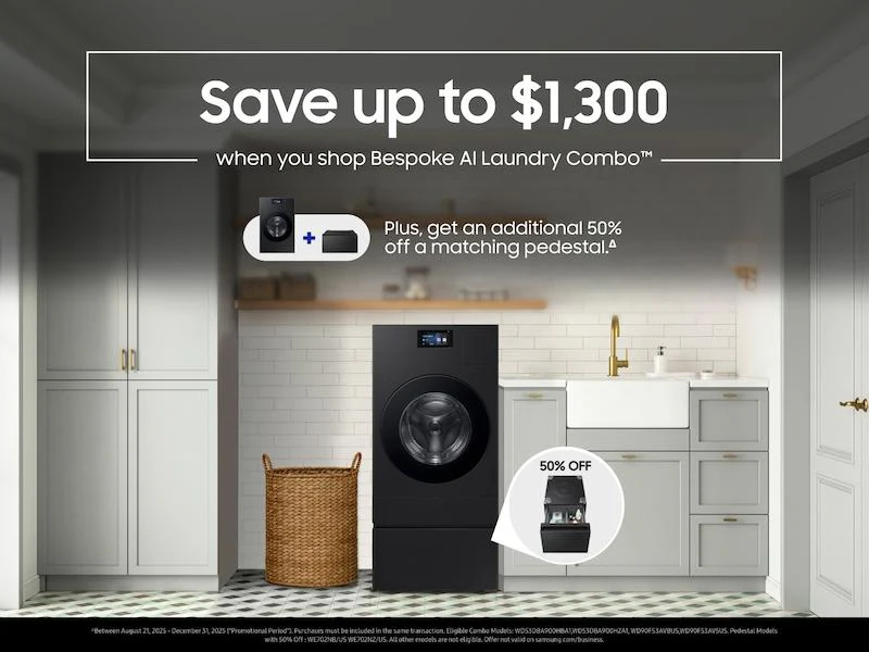 SAMSUNG WD53DBA900HB 5.3 cu. ft. Bespoke AI Laundry Ventless Heat Pump Dryer Combo™ All-in-One Ultra Capacity Washer with AI Home in Brushed Black - Image 3