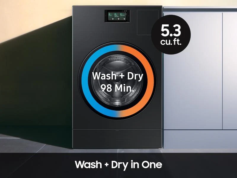 SAMSUNG WD53DBA900HB 5.3 cu. ft. Bespoke AI Laundry Ventless Heat Pump Dryer Combo™ All-in-One Ultra Capacity Washer with AI Home in Brushed Black - Image 5
