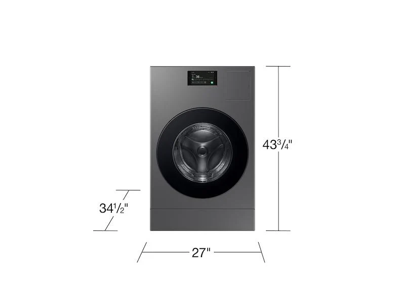 SAMSUNG WD53DBA900HZ 5.3 cu. ft. Bespoke AI Laundry Ventless Heat Pump Dryer Combo™ All-in-One Ultra Capacity Washer with AI Home in Dark Steel in Stainless Steel - Image 4