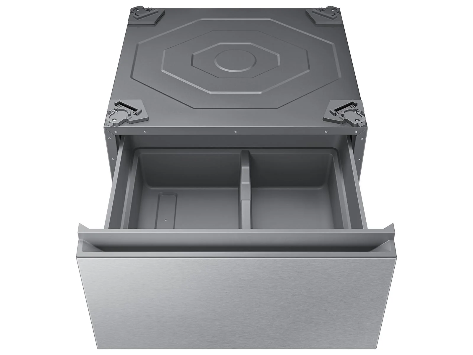 SAMSUNG WE502NT Bespoke 27" Laundry Pedestal with Storage Drawer in Silver Steel in Stainless Steel - Image 2