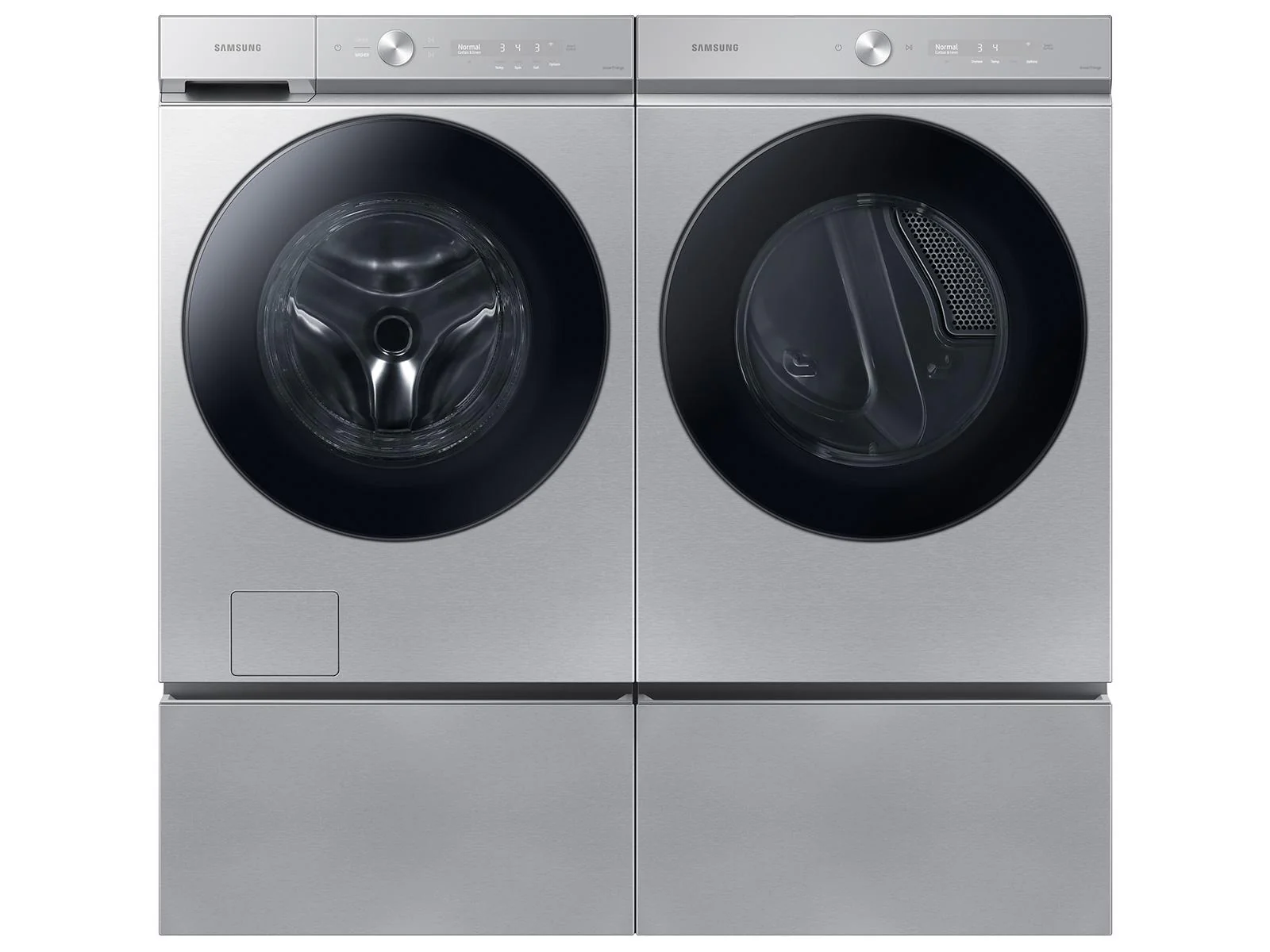SAMSUNG WE502NT Bespoke 27" Laundry Pedestal with Storage Drawer in Silver Steel in Stainless Steel - Image 3