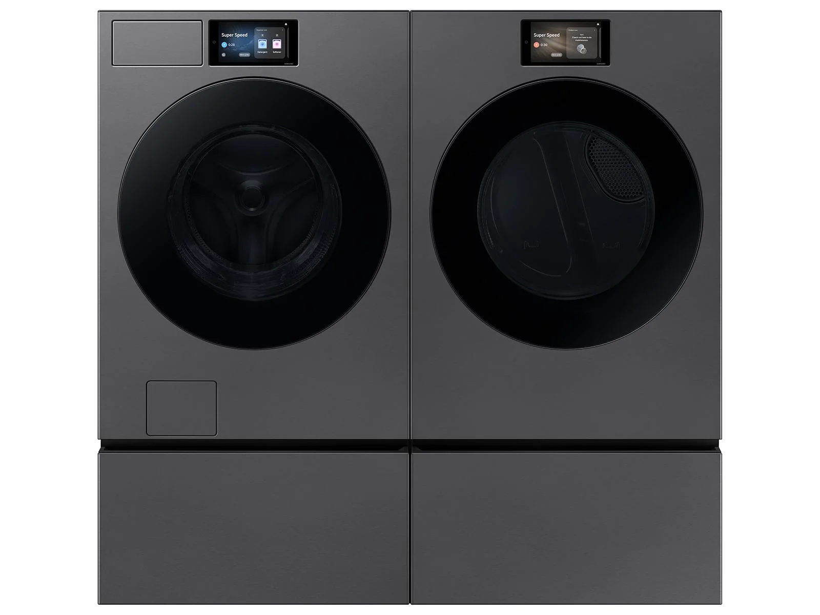 SAMSUNG WE602NS Bespoke 27" Wide Laundry Pedestal with Storage Drawer in Dark Steel - Image 3