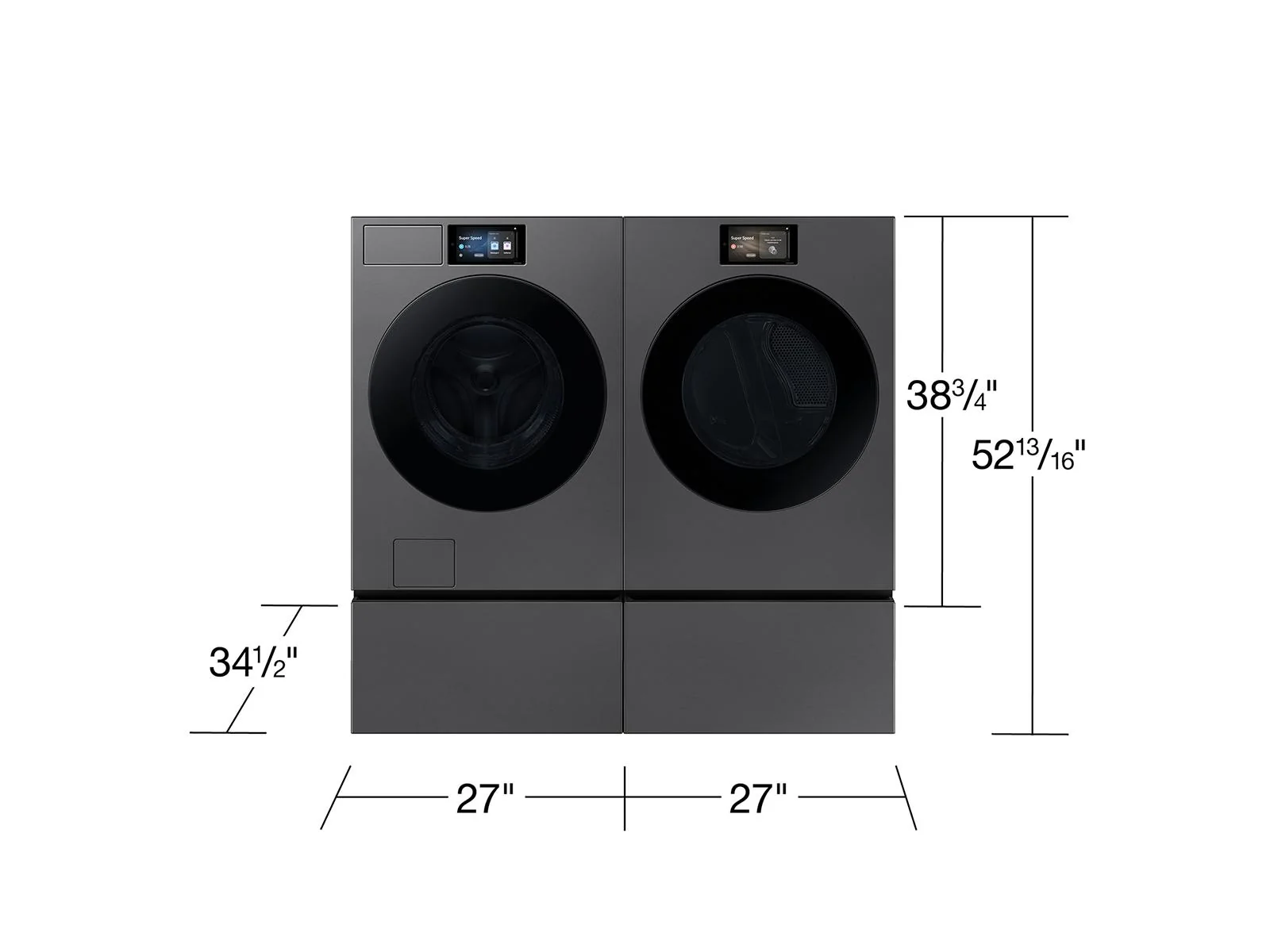 SAMSUNG WE602NS Bespoke 27" Wide Laundry Pedestal with Storage Drawer in Dark Steel - Image 4