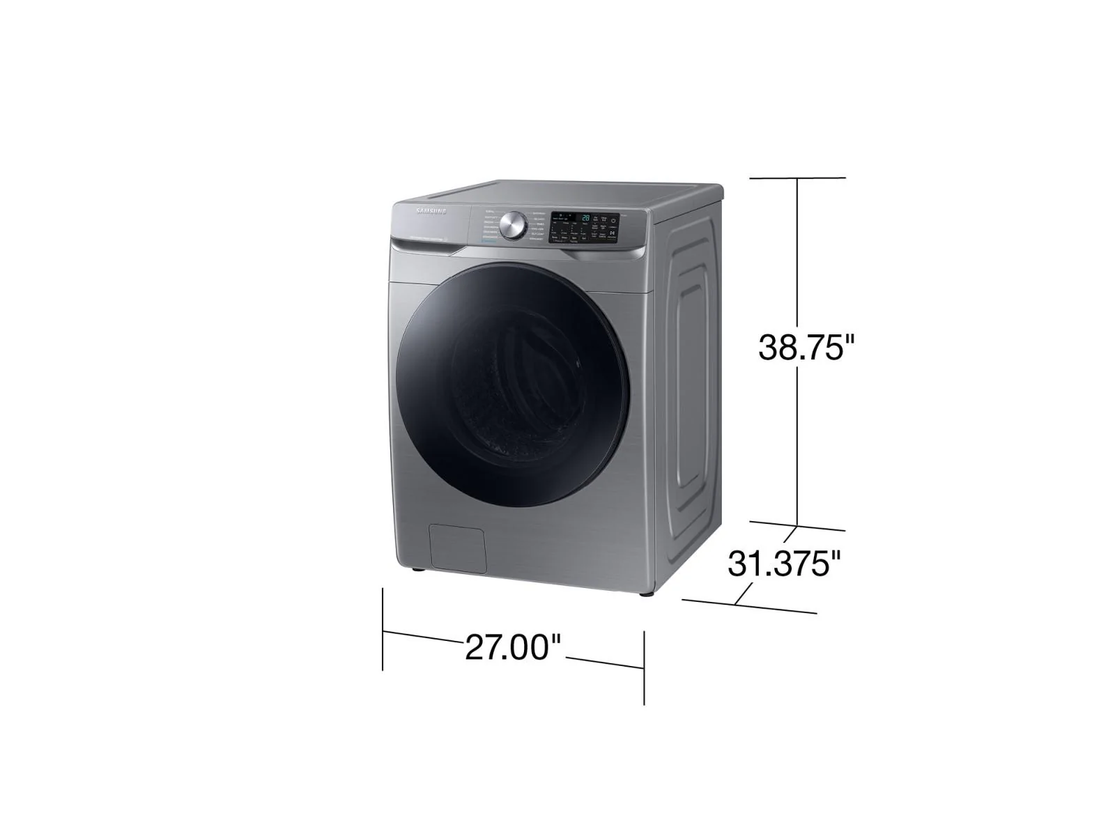 SAMSUNG WF45B6300AP 4.5 cu. ft. Large Capacity Smart Front Load Washer with Super Speed Wash in Platinum in Stainless Steel Look - Image 3
