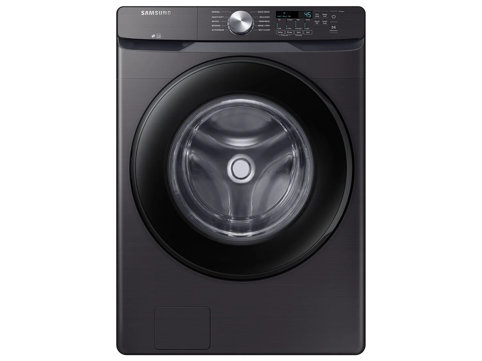 SAMSUNG WF45T6000AV 4.5 cu. ft. Front Load Washer with Vibration Reduction Technology+ in Black in Stainless Steel Black