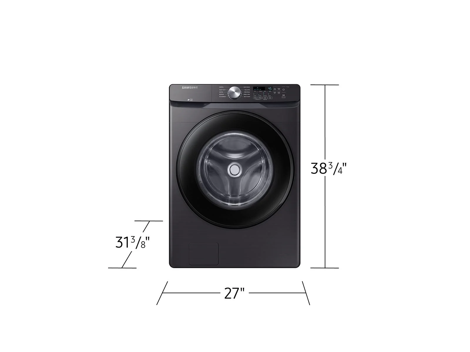 SAMSUNG WF45T6000AV 4.5 cu. ft. Front Load Washer with Vibration Reduction Technology+ in Black in Stainless Steel Black - Image 3