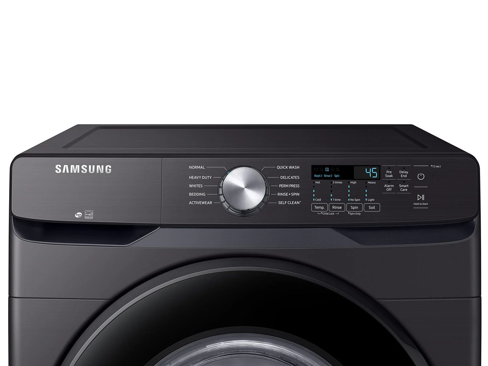 SAMSUNG WF45T6000AV 4.5 cu. ft. Front Load Washer with Vibration Reduction Technology+ in Black in Stainless Steel Black - Image 6
