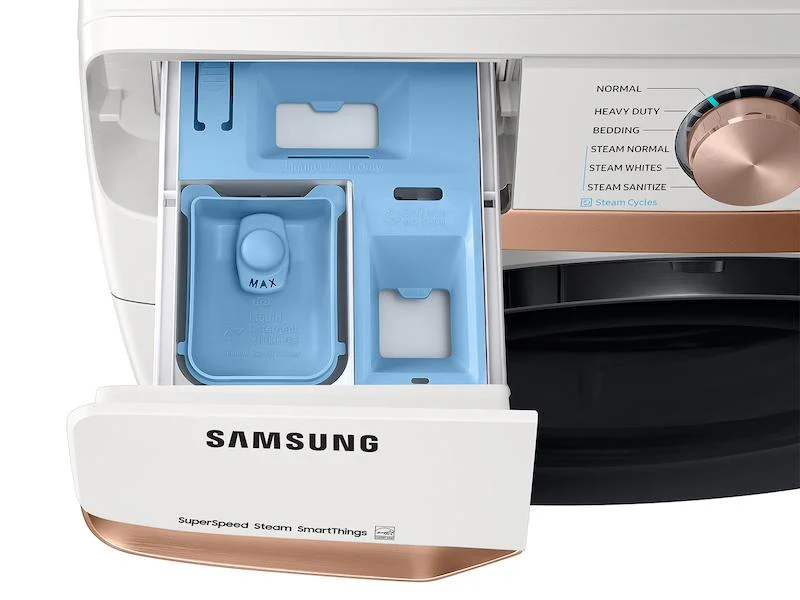 SAMSUNG WF50BG8300AE 5.0 cu. ft. Extra Large Capacity Smart Front Load Washer with Super Speed Wash and Steam in Ivory White - Image 11