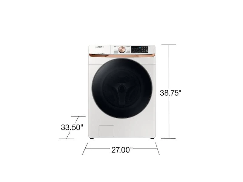 SAMSUNG WF50BG8300AE 5.0 cu. ft. Extra Large Capacity Smart Front Load Washer with Super Speed Wash and Steam in Ivory White - Image 3