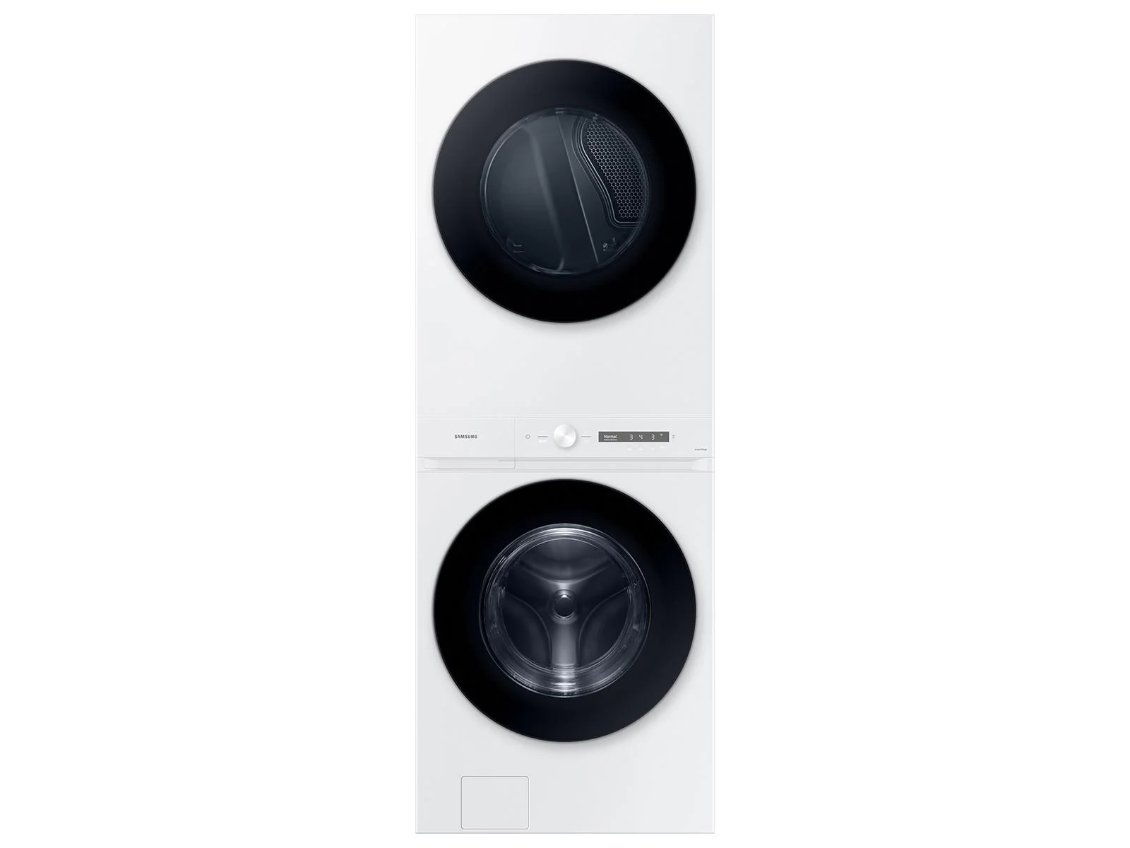 SAMSUNG WH46DBH100EW Bespoke 4.6 cu. ft. AI Laundry Hub™ Large Capacity Single Unit Washer with Steam Wash and 7.6 cu. ft. Electric Dryer in White White