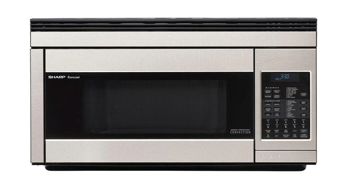 SHARP R1874 1.1 Cu Ft Over the Range Convection Microwave Oven with 850 Watts and Stainless Steel Finish