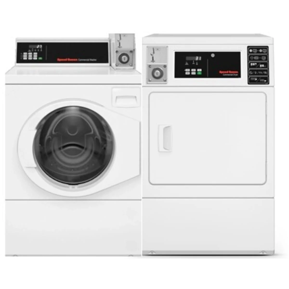 Speed Queen FV6020WN 27 Inch Commercial Front Load Washer & Speed Queen DV6010WG 27 Inch Commercial Gas Dryer