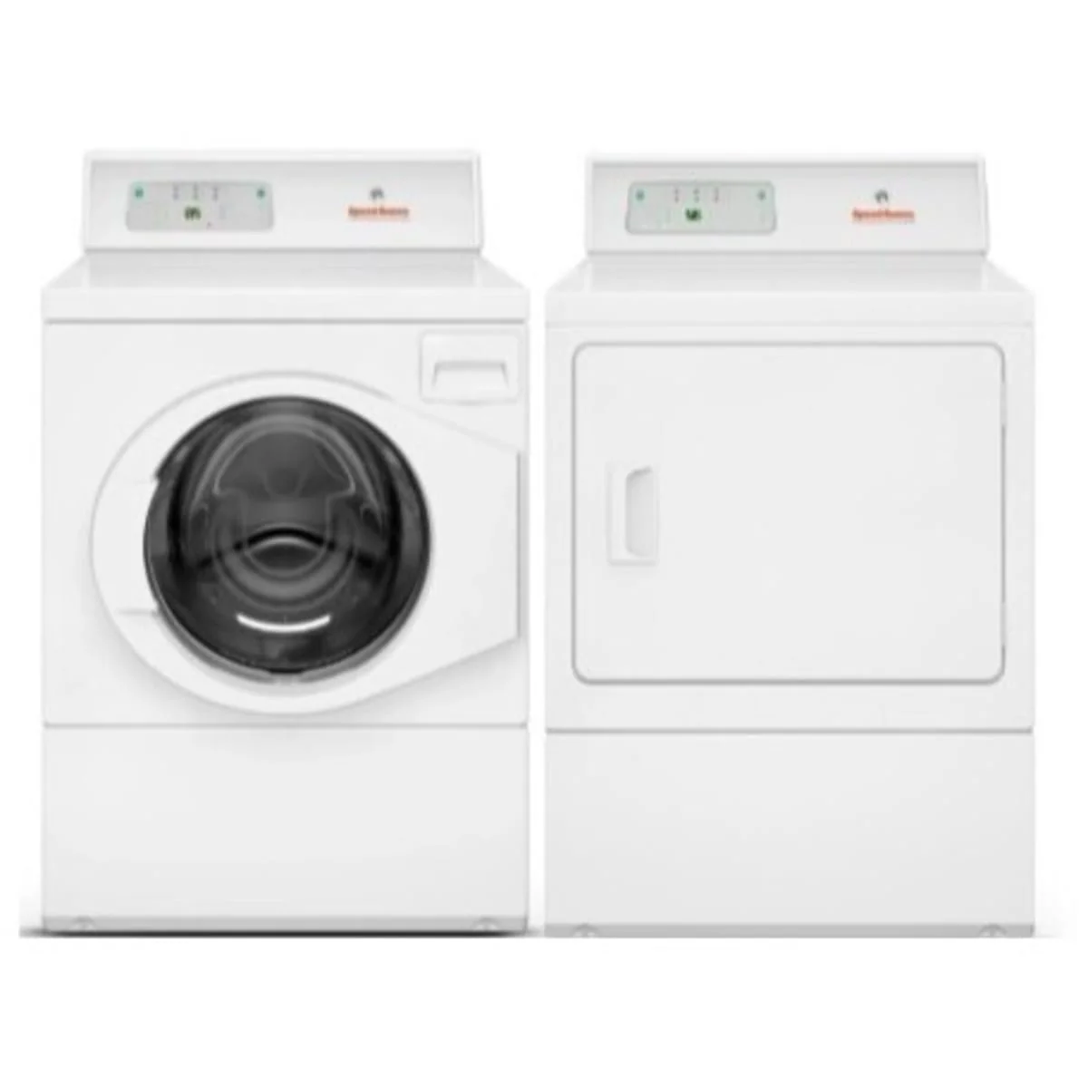 Speed Queen LFNE5RSP119TW01 27 Inch Commercial Front Load Washer & Speed Queen LDGE7RGS113TW01 27 Inch Commercial Gas Dryer