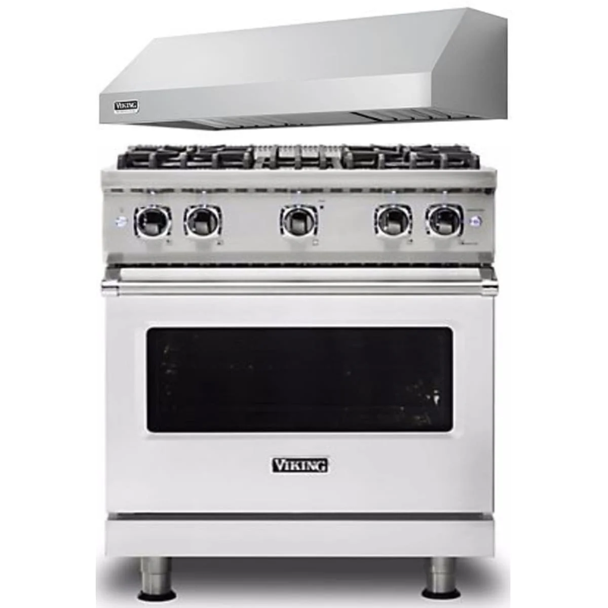 Viking 2-Piece Package VGR5304BSS 30 Inch Freestanding Professional Gas Range and VWH3010SS 30 Inch Pro-Style Wall Mount Range Hood