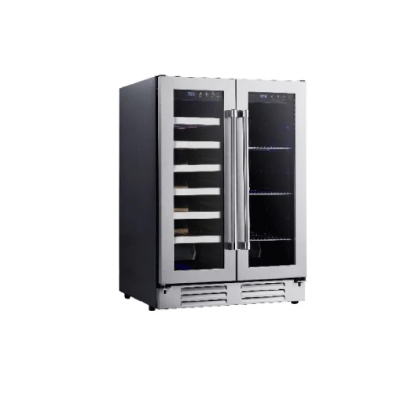 VITARA VBWC4202SB 24 Inch French Door Wine and Beverage Center with Dual Zone Cooling and Stainless Steel Finish