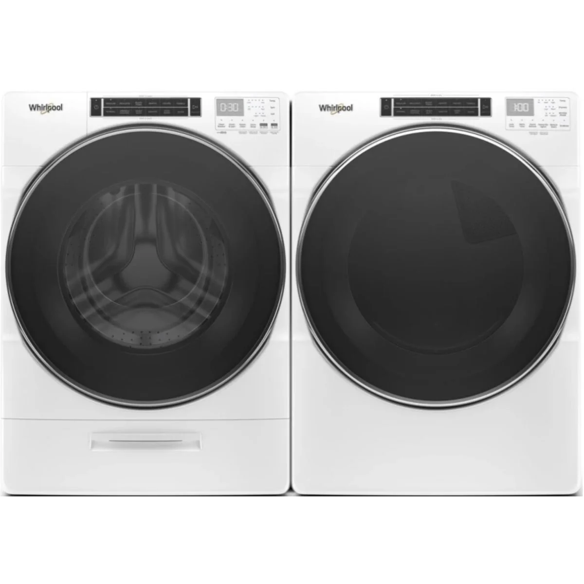 Whirlpool WFW8620HW 27 Inch Front Load Washer & Whirlpool WGD8620HW 27 Inch Gas Dryer