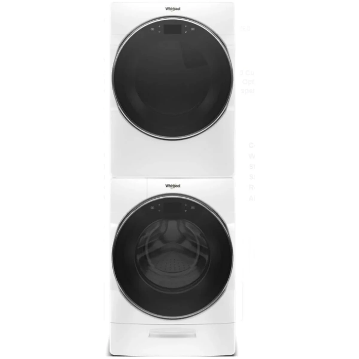 Whirlpool WFW9620HW 27 Inch Front Load Smart Washer & Whirlpool WED9620HW 27 Inch Electric Smart Dryer