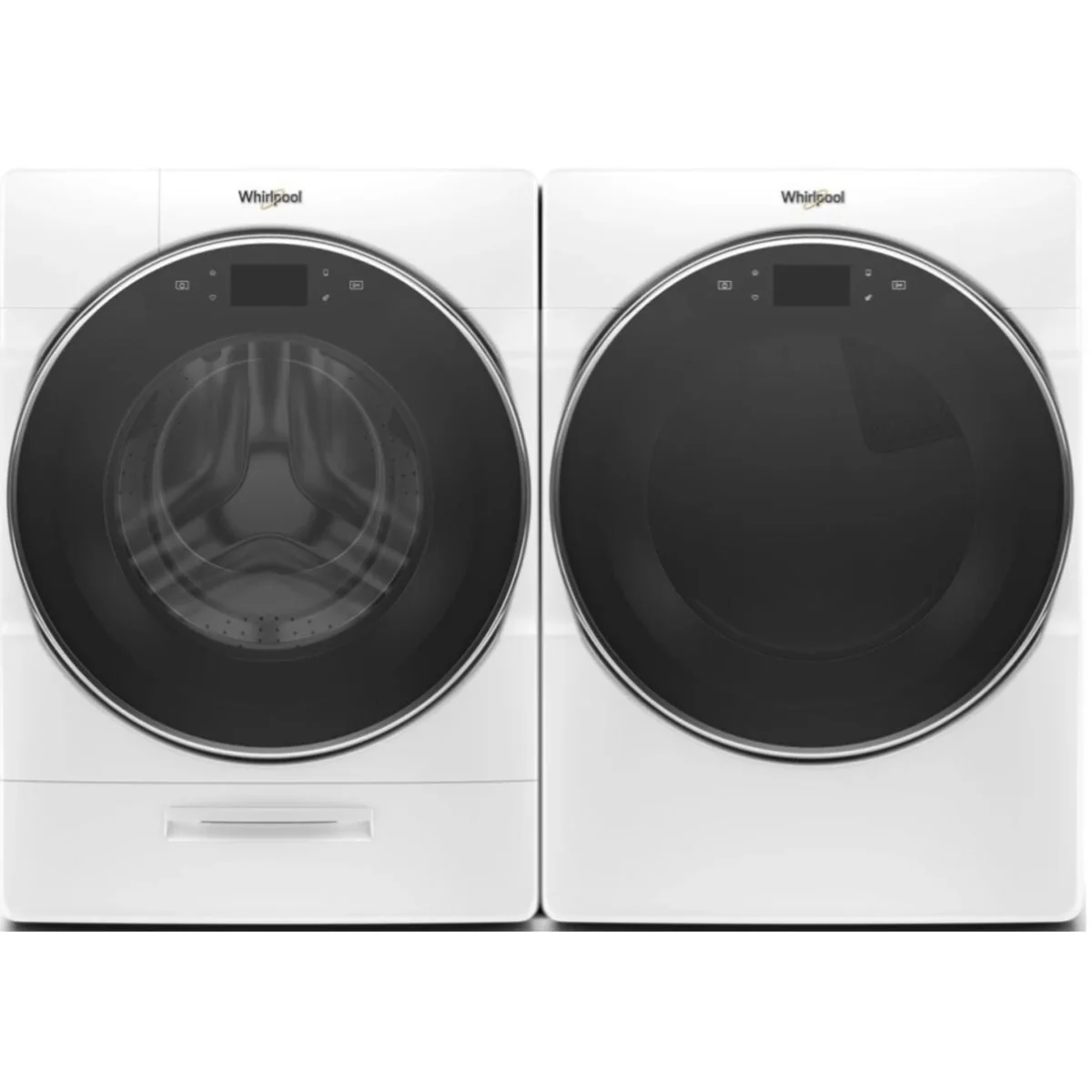 Whirlpool WFW9620HW 27 Inch Front Load Smart Washer & Whirlpool WGD8620HW 27 Inch Gas Dryer