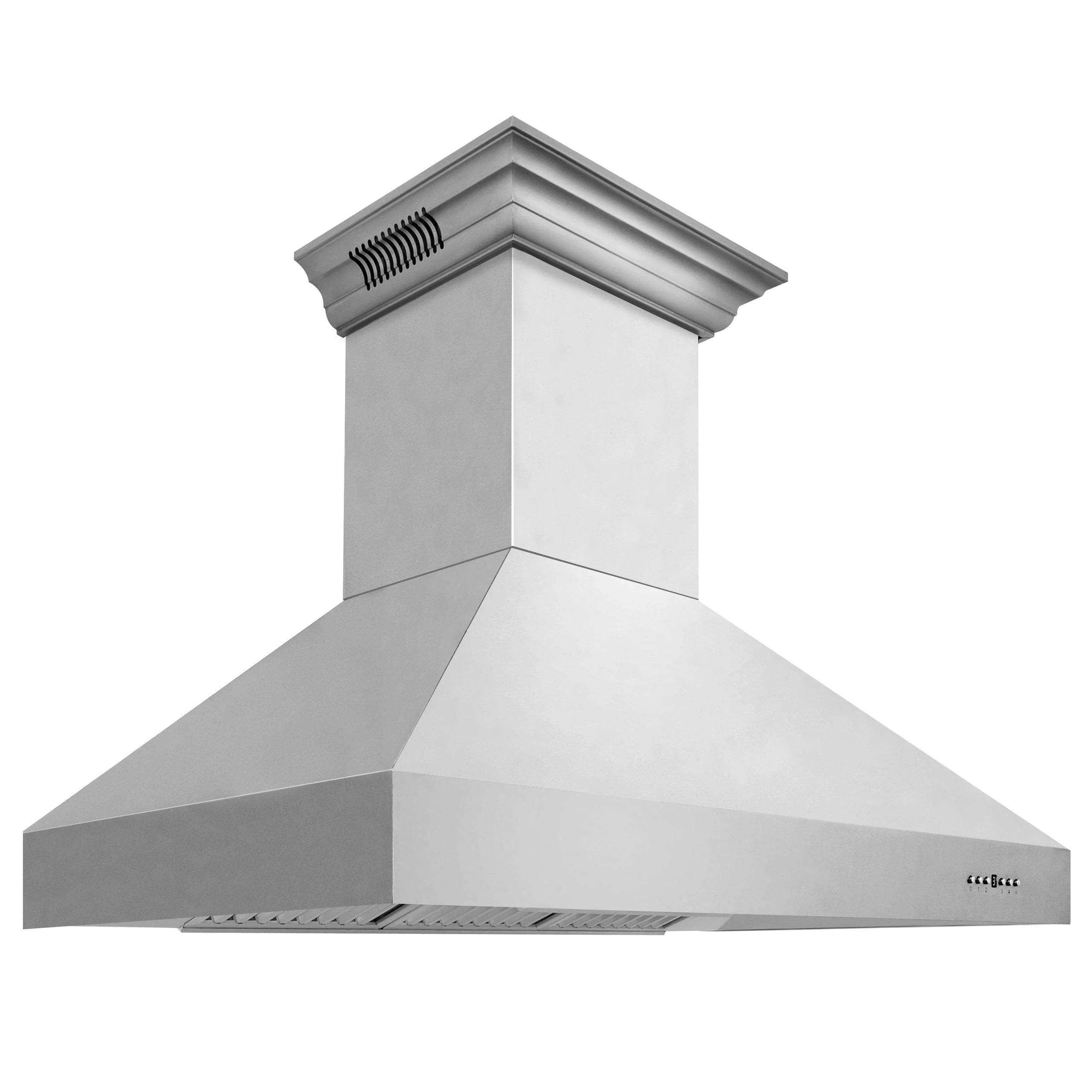 ZLINE KITCHEN AND BATH 667CRNBT48 48" ZLINE CrownSound'Ducted Vent Wall Mount Range Hood in Stainless Steel with Built-in Bluetooth Speakers (667CRN-BT-48)