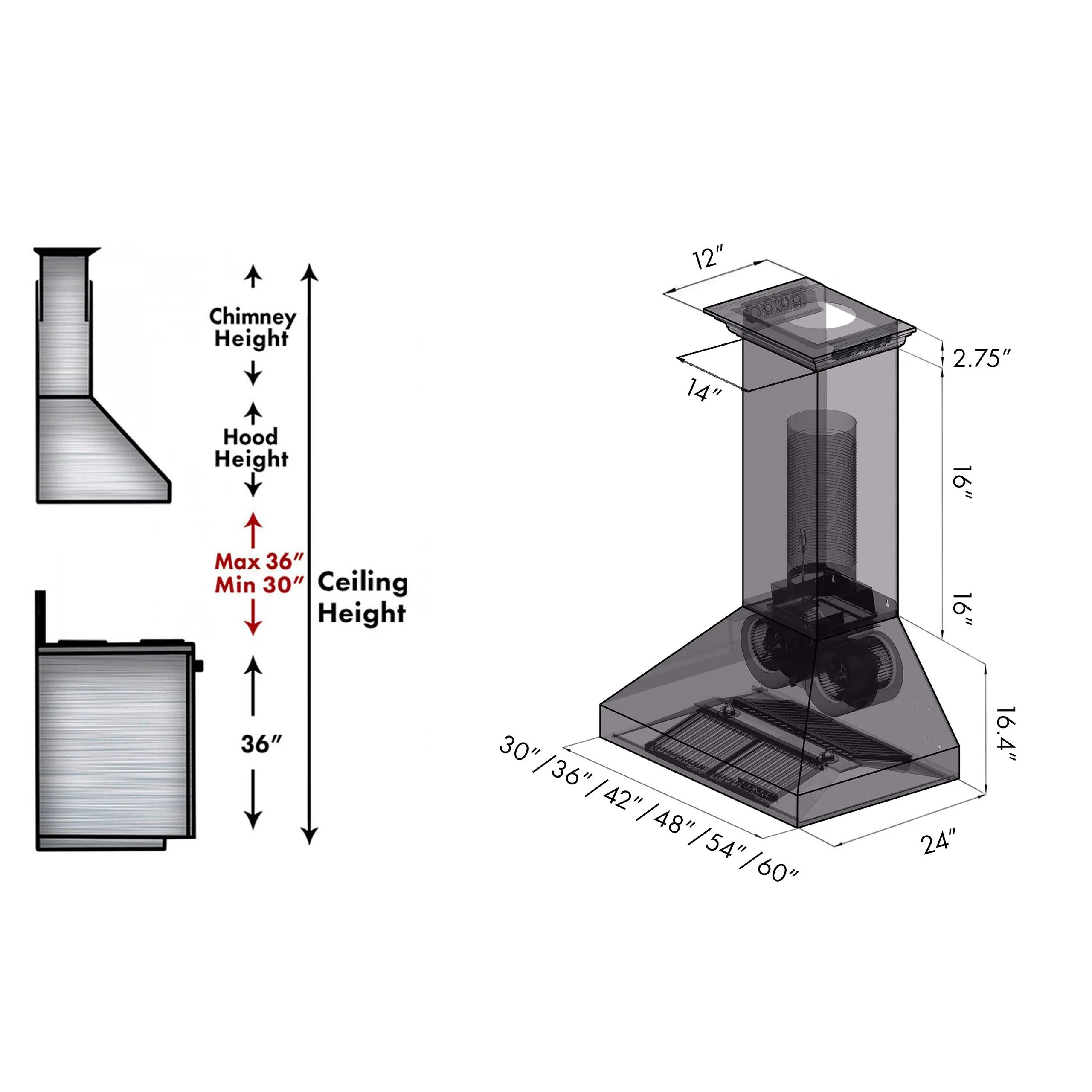ZLINE KITCHEN AND BATH 667CRNBT48 48" ZLINE CrownSound'Ducted Vent Wall Mount Range Hood in Stainless Steel with Built-in Bluetooth Speakers (667CRN-BT-48) - Image 13