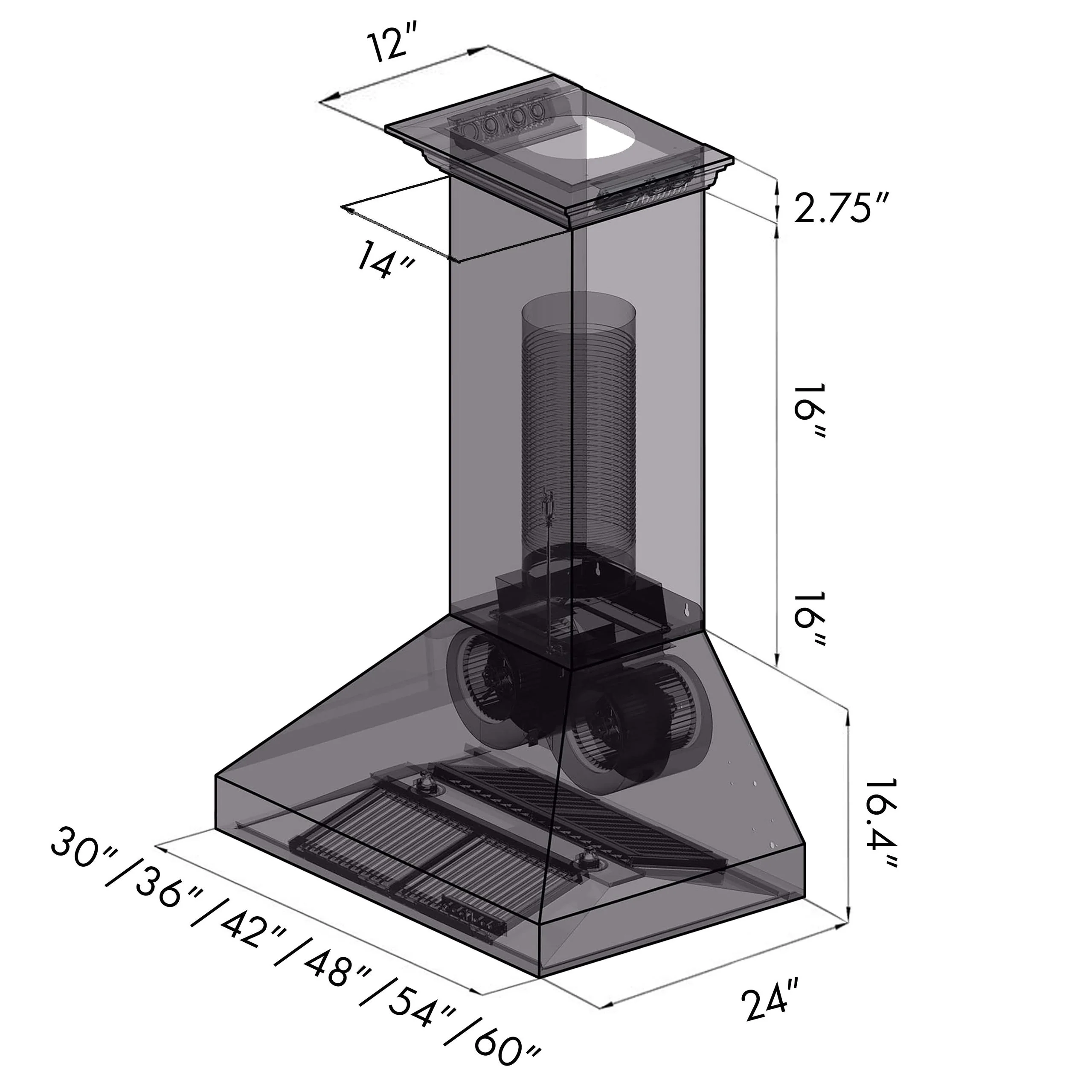 ZLINE KITCHEN AND BATH 667CRNBT48 48" ZLINE CrownSound'Ducted Vent Wall Mount Range Hood in Stainless Steel with Built-in Bluetooth Speakers (667CRN-BT-48) - Image 14