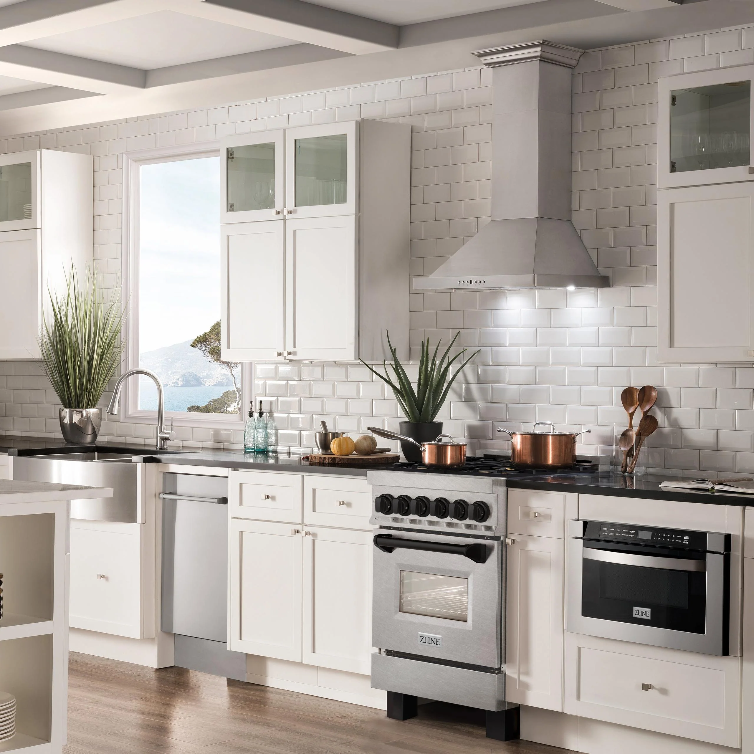 ZLINE KITCHEN AND BATH RASZSN24MB ZLINE Autograph Edition 24 in. 2.8 cu. ft. Legacy Dual Fuel Range with 4 Burner Gas Cooktop and Electric Convection Oven in Satin in Stainless Steel and Matte Black Accents (RASZ-SN-24-MB) Black - Image 16